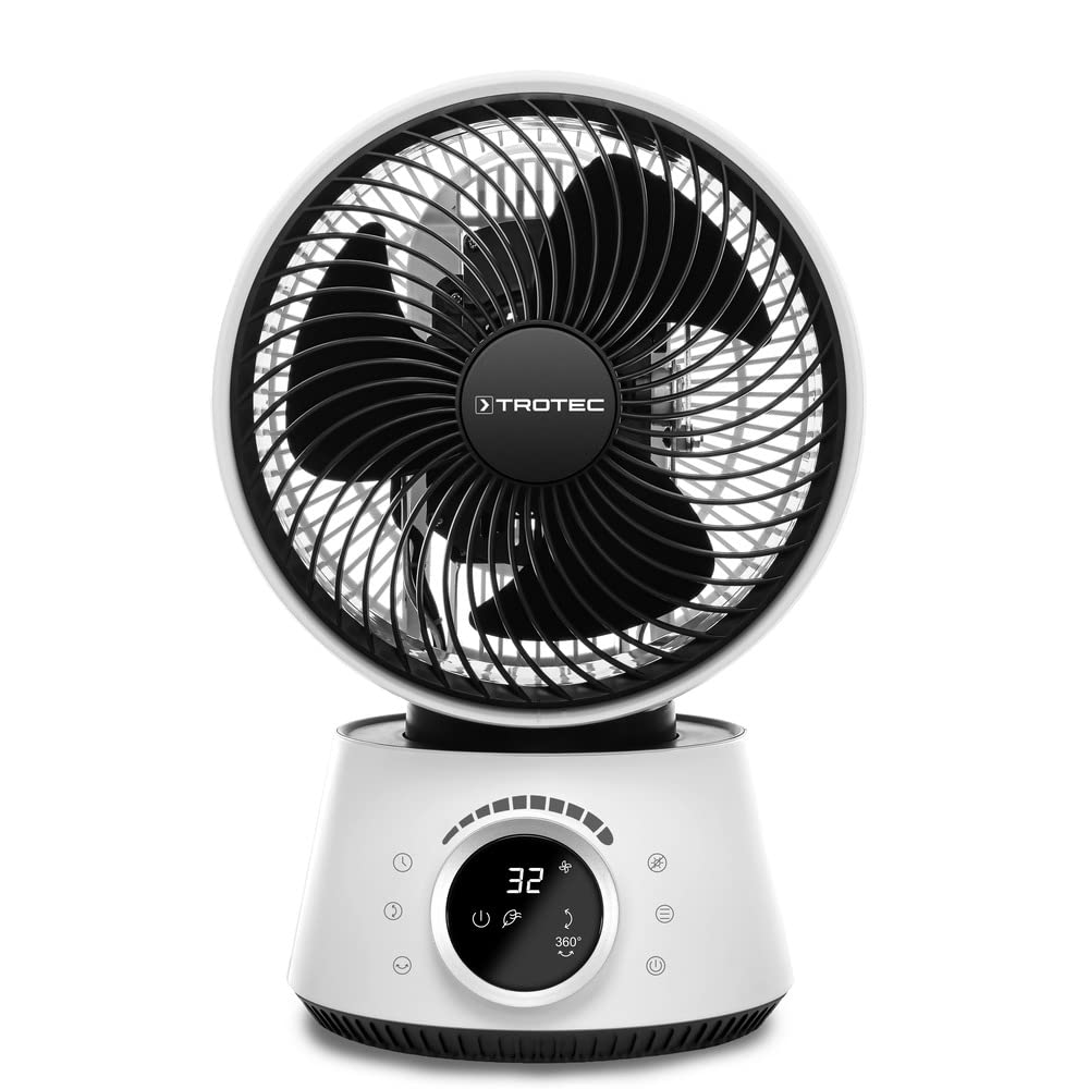TROTEC 360° Turbo Fan TVE 100 | 26W Power, 32 Speed Levels | Timer Function, Infrared Remote Control - Perfect for Home, Office, and Outdoor Cooling