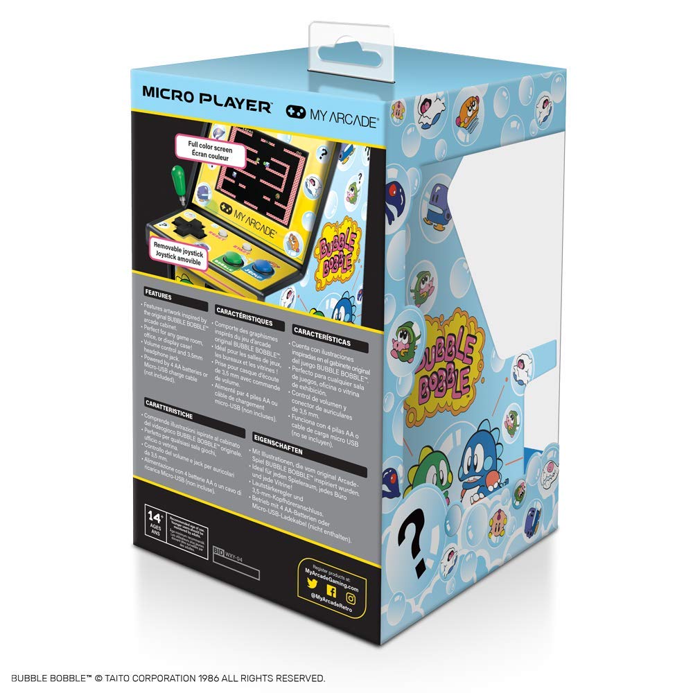 My Arcade Micro Player Bubble Bobble - Mini Retro Arcade Machine with 100 Classic Games - Perfect for Home, Office & Gamer Collectors