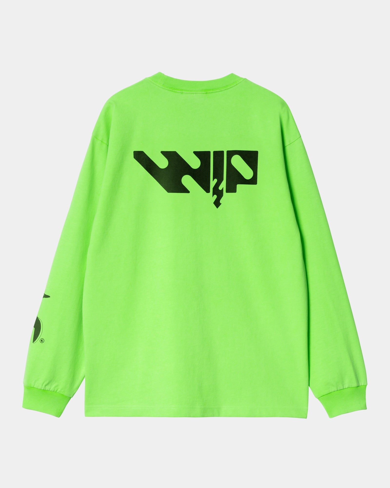Premium Long Sleeve Industrial Work T-Shirt - Lumo Green & Black - Durable Workwear for Construction, Mechanics & Outdoor Labor