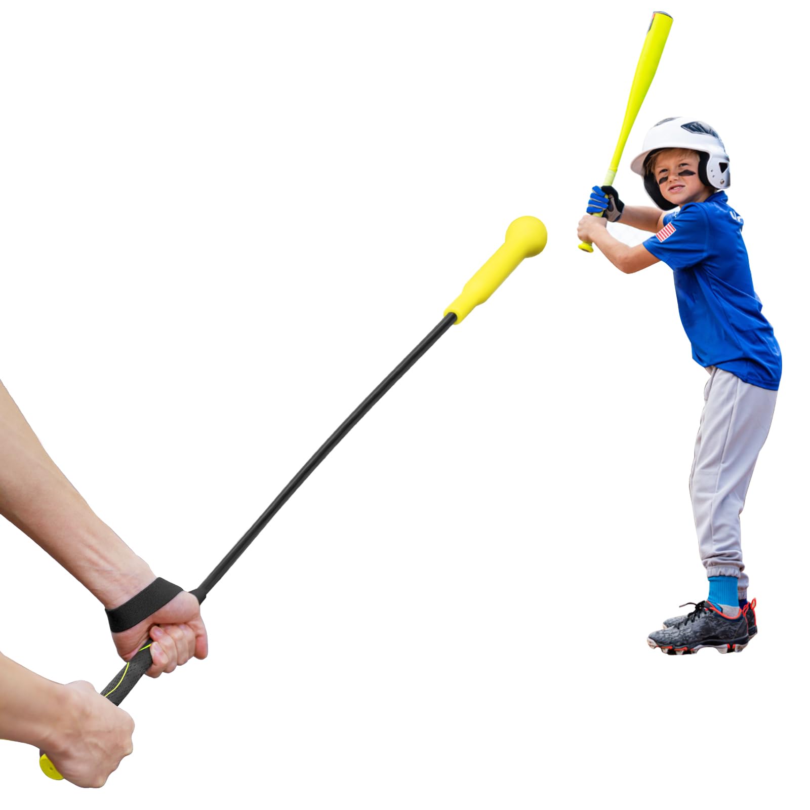 Baseball Hitting Stick - Professional Batting Practice Equipment for Baseball & Softball Training | Extended Handle with Comfort Grip Strap | Perfect for One-on-One Coaching, Backyard Practice & Team Drills