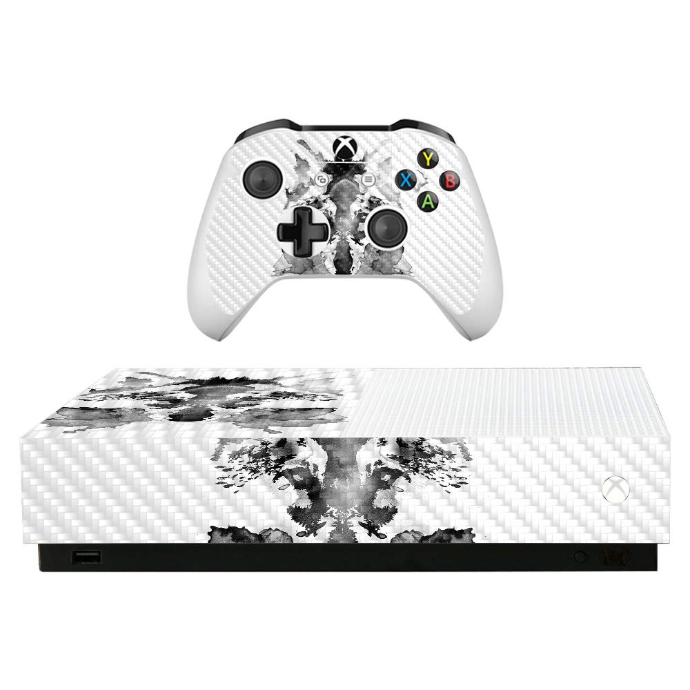 Premium Carbon Fiber Skin for Microsoft Xbox One S All-Digital Edition - Protective & Durable Rorschach Design | Easy to Apply & Remove Vinyl Wrap | Made in USA | Perfect for Gaming Setups & Home Entertainment