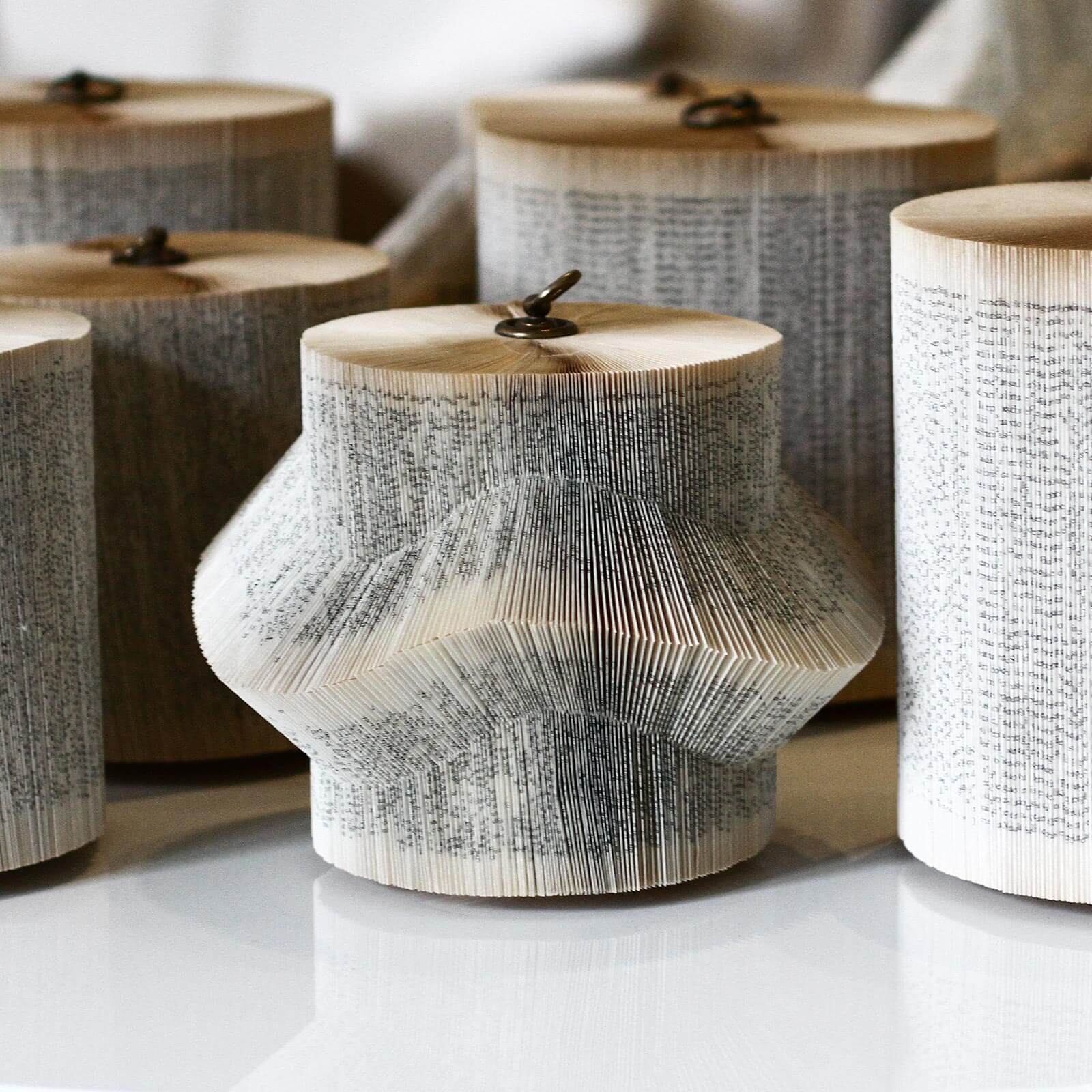 Wave Folded Books Sculpture - Unique Handmade Book Art for Home & Office Decor - Perfect for Bookshelves, Desks & Gifts