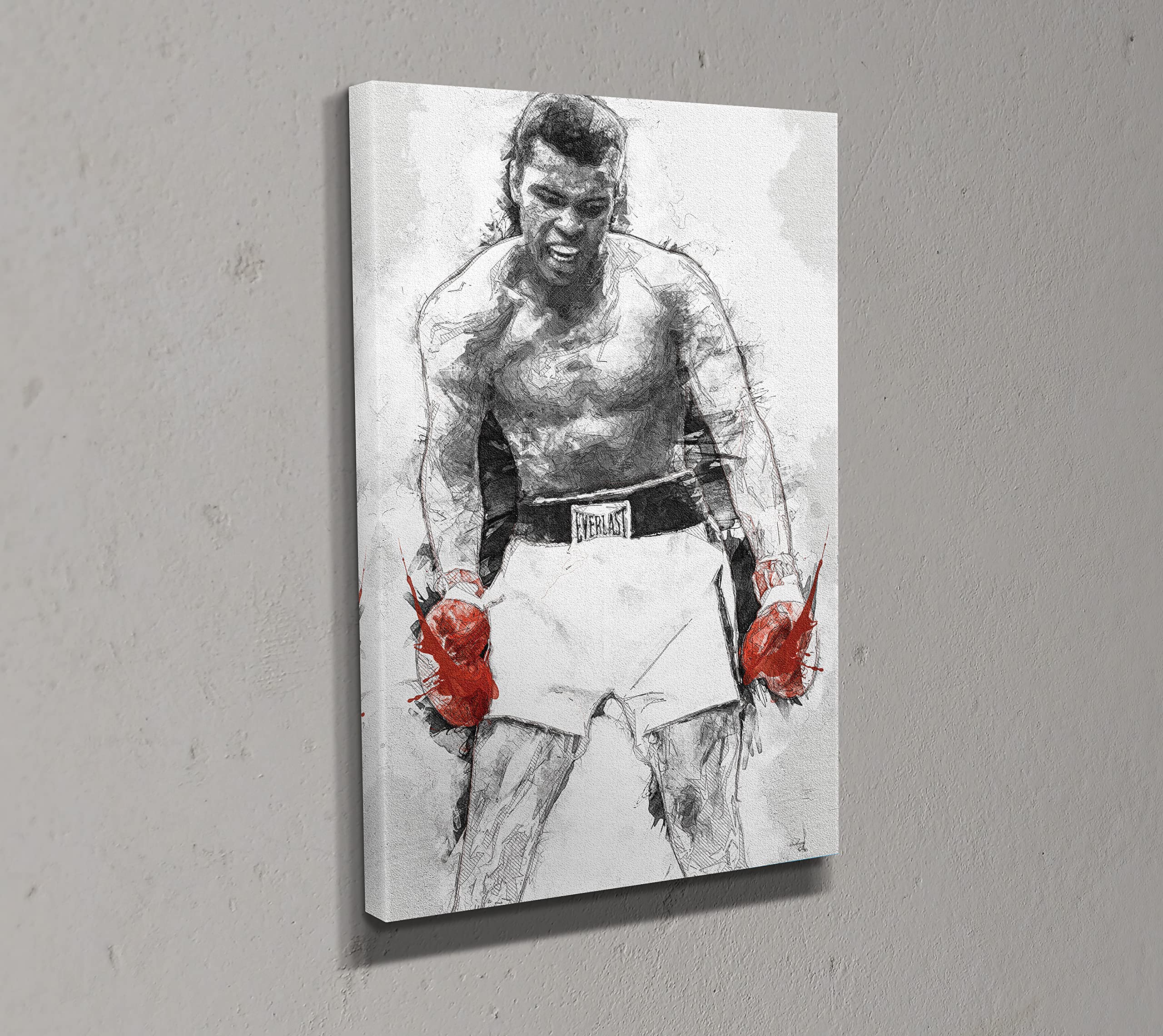 Muhammad Ali Boxing Art Poster - Handmade Canvas Framed Print (18