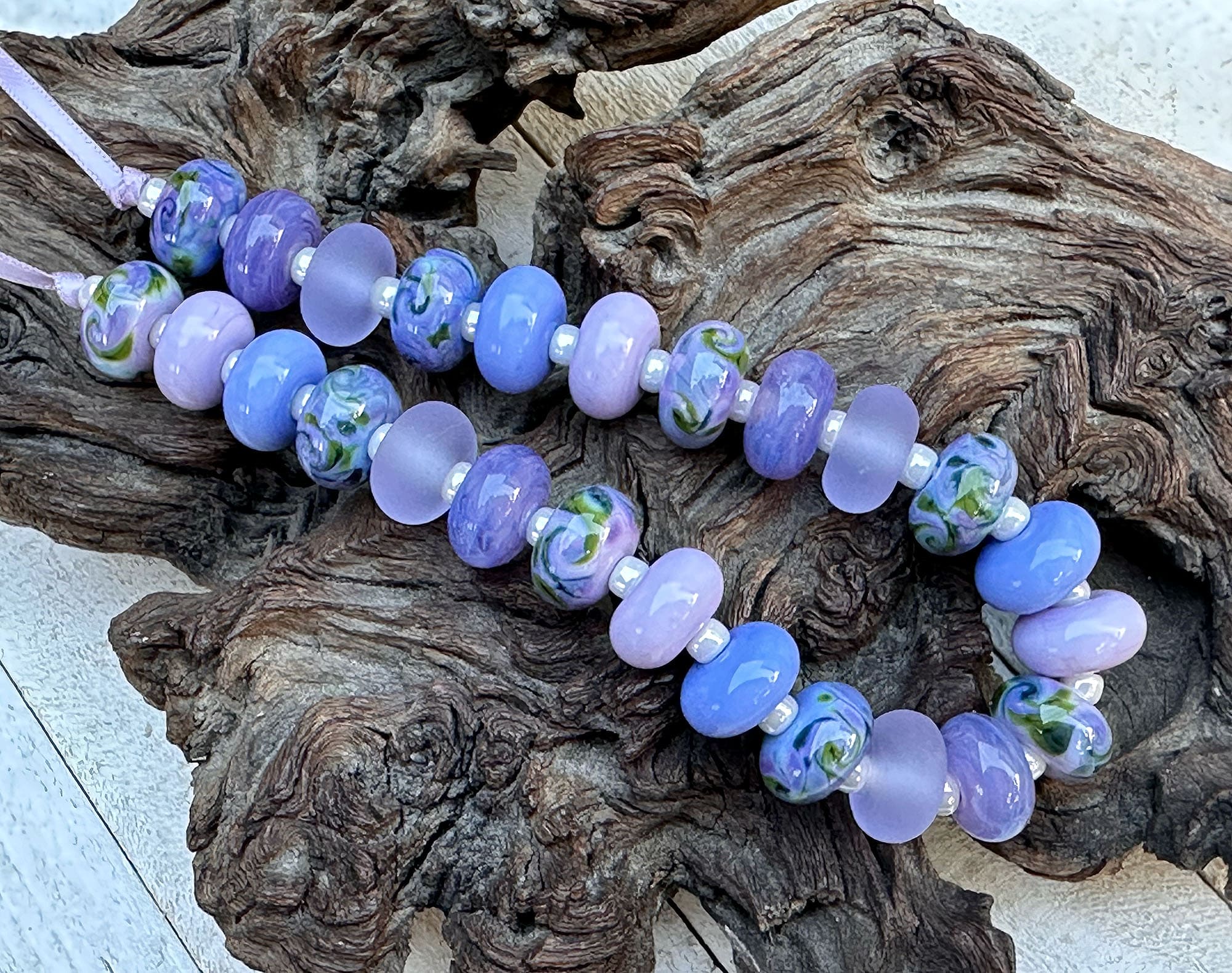 25 Mystical Twilight Purple Lampwork Glass Beads Set for Jewelry Making - DIY Bracelet, Necklace & Craft Projects - SRA Certified