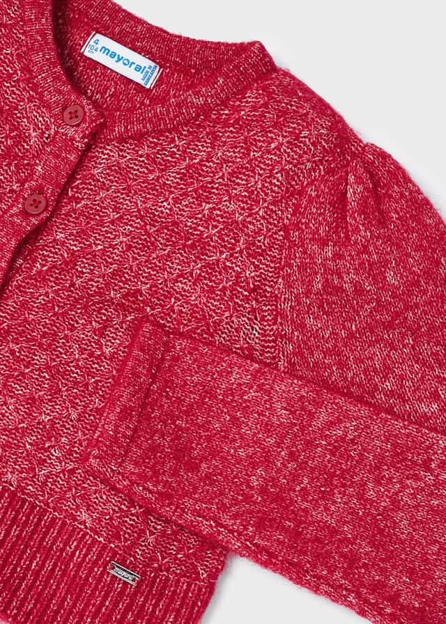 Girls Red Knit Cardigan - Cozy & Stylish Sweater for School, Playdates & Winter Outfits