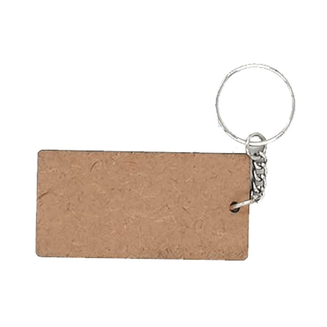 Myenal 20-Piece MDF Plain Multi-Shaped Wooden Keychains for Painting & DIY Crafts - Perfect for Art Projects, Gift Making & Home Decor