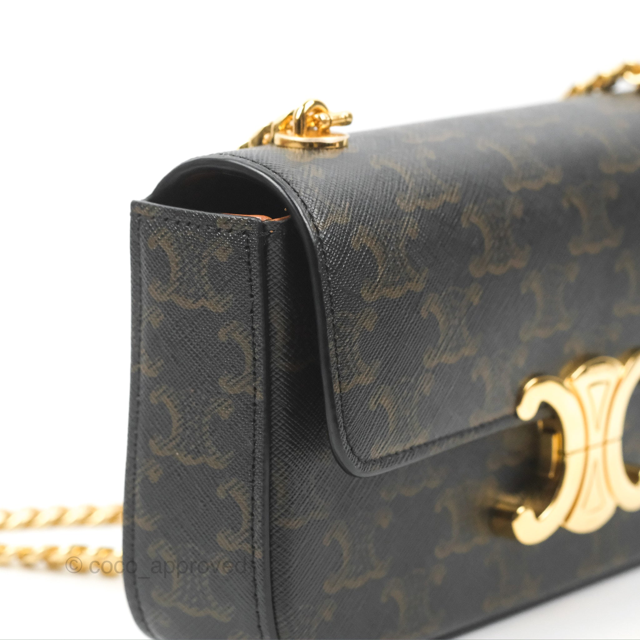 Celine Triomphe Shoulder Bag - Classic Canvas Chain Strap Crossbody Purse for Women | Perfect for Date Night, Office & Travel Accessories