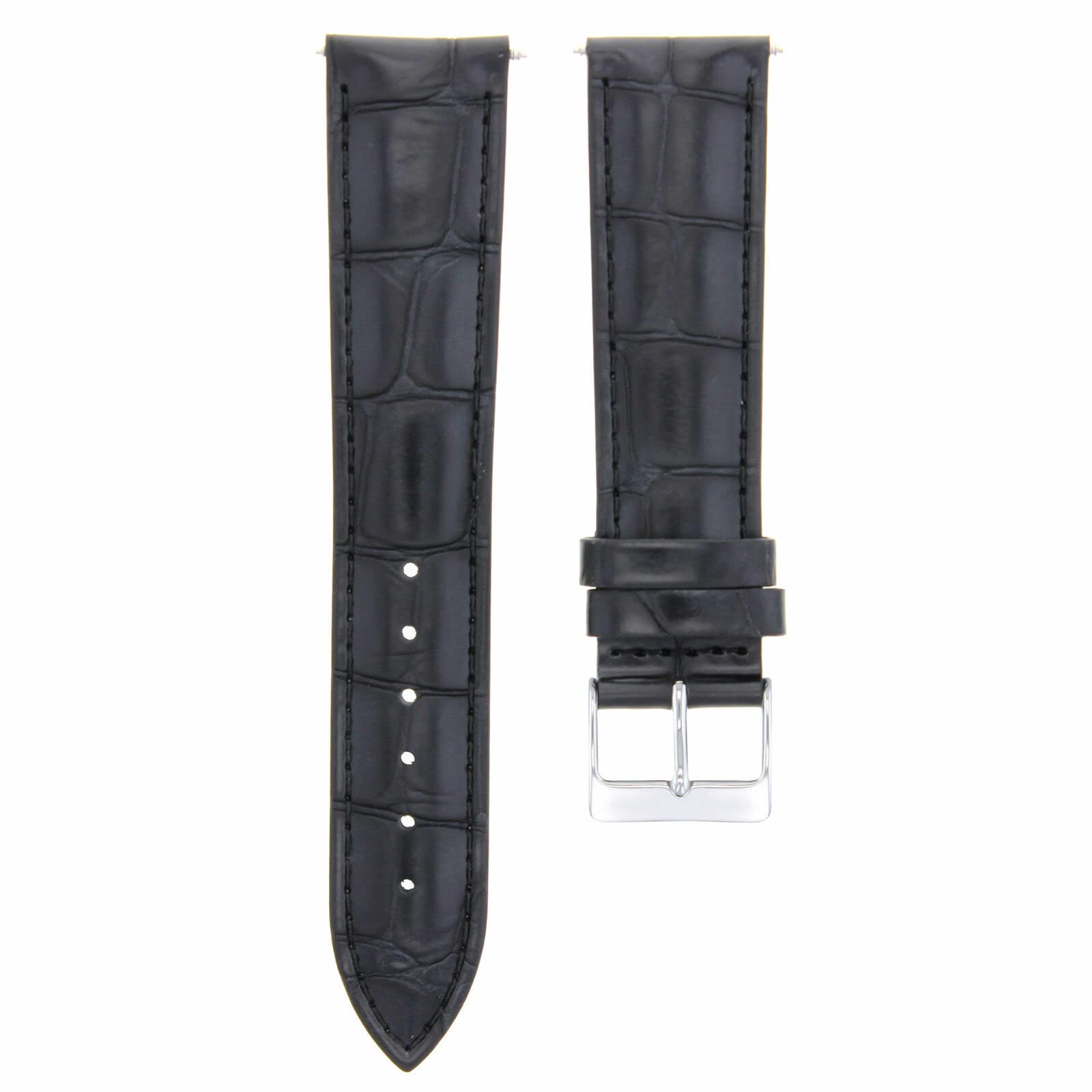 20mm Leather Watch Band for Rolex Datejust 116233/116234 - Black Strap for Dress & Casual Wear