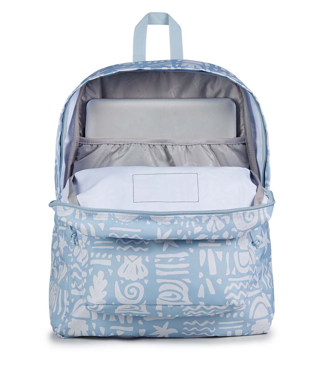 JanSport SuperBreak Plus Backpack - Lightweight Durable School & Travel Backpack with Laptop Sleeve - Perfect for College, Work & Outdoor Adventures - Coastal Curiosities Design