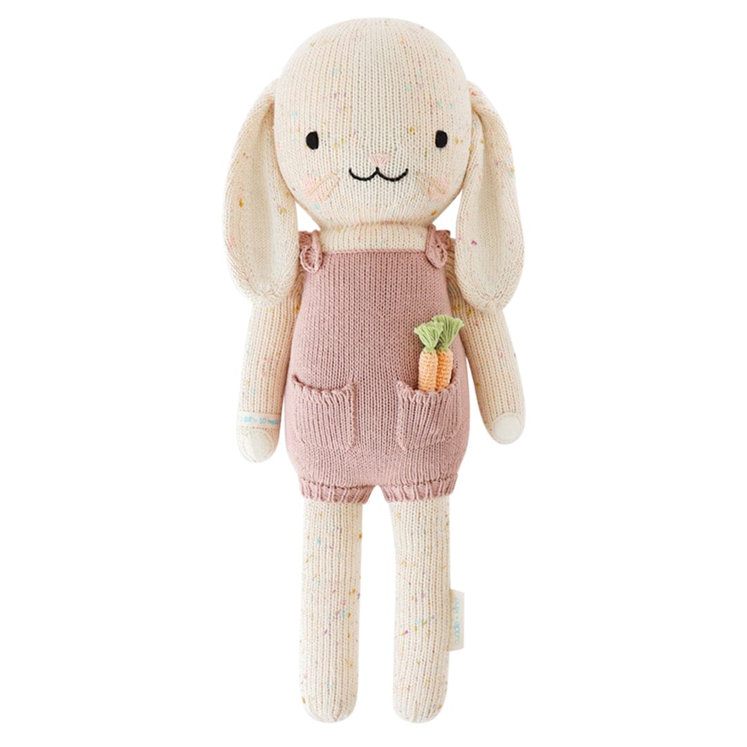 Cuddle+Kind Harper the Bunny Plush Toy - Handmade Organic Cotton Stuffed Animal for Kids & Babies | Perfect for Cuddling, Gifts, and Nursery Decor