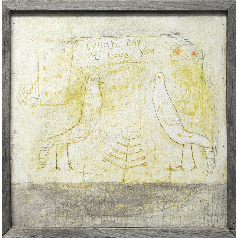 Two Birds Art Print - Handmade Canvas Wall Decor for Home & Office - Perfect for Living Room, Bedroom, and Gift Giving