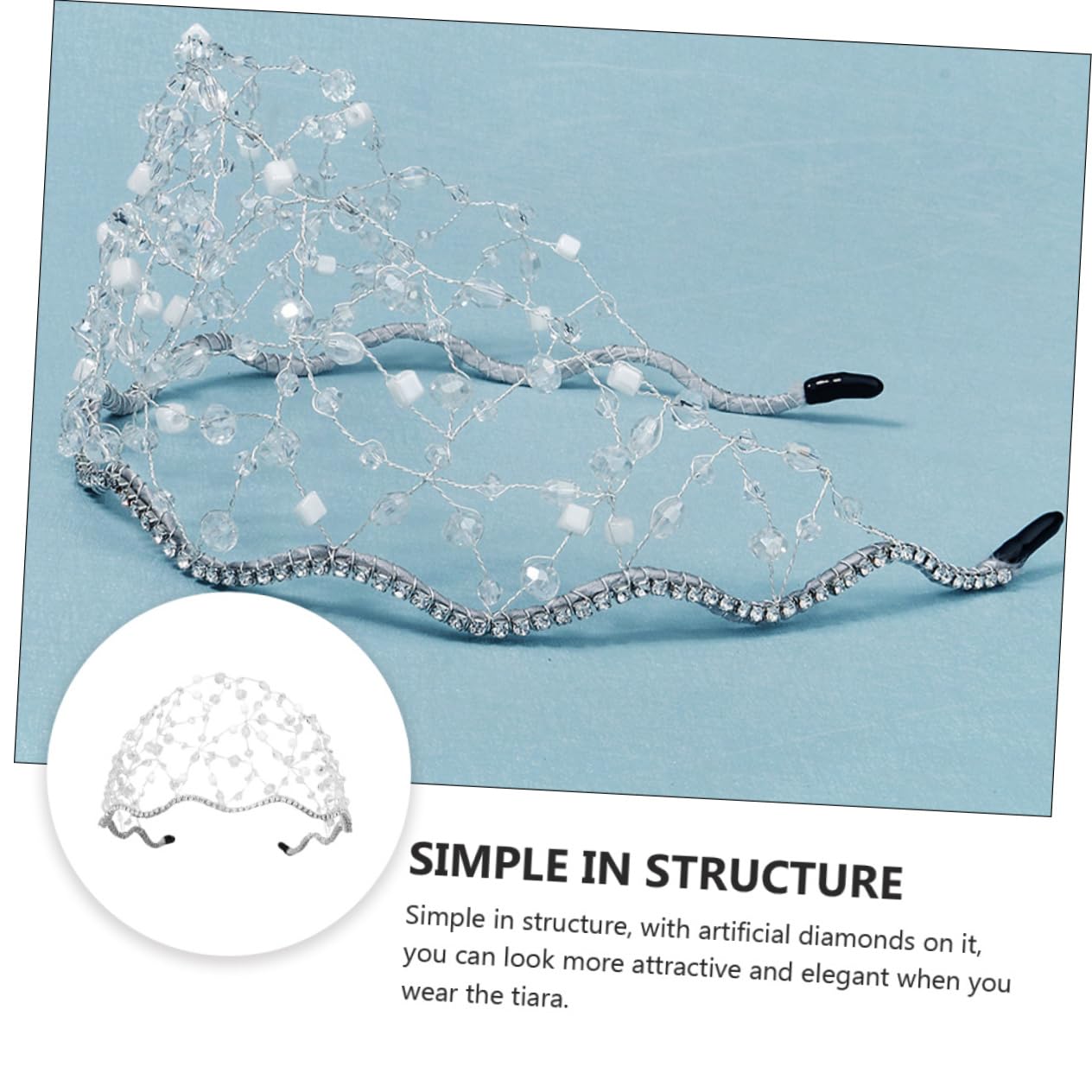 Minkissy 2 Pack Rhinestone Mesh Headbands - Sparkling Wedding Hair Accessories for Brides, Prom, Pageants & Special Occasions | Elegant Hair Crowns & Hairpieces for Women's Formal Events