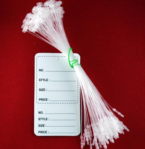 100-Pack Large White Loop Pin Fasteners & Tags Combo for Price Tags, Jewelry, Garments - Perfect for Retail Stores, Boutiques & Coupon Labeling