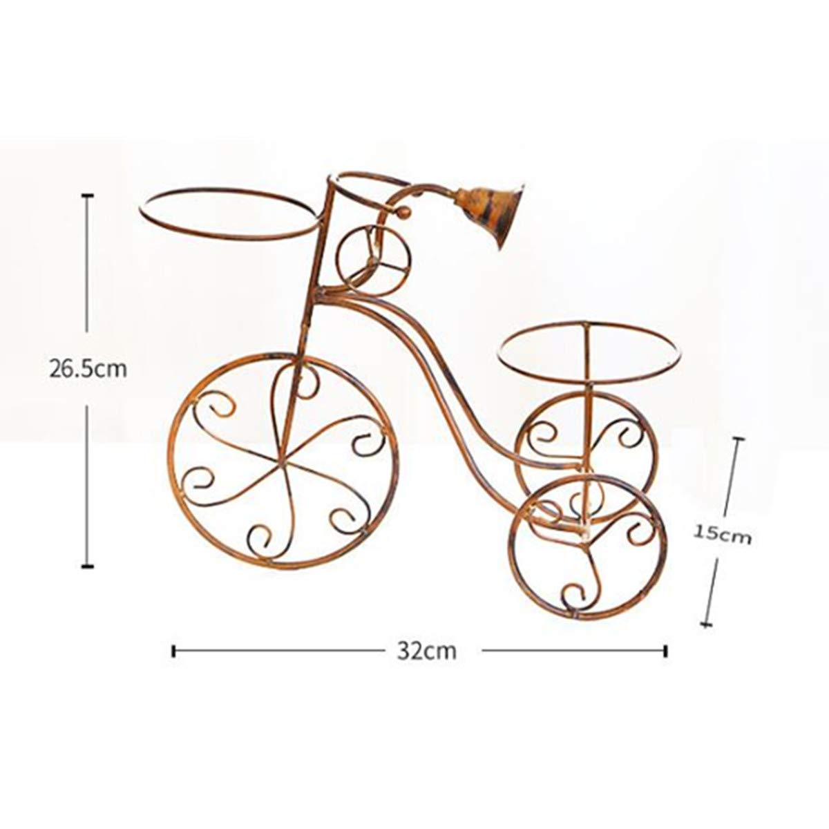 Sturdy Metal Flower Pot Holder for Bicycles - Modern Plant Stand for Indoor & Outdoor Use - Balcony, Garden, Home Decor - White