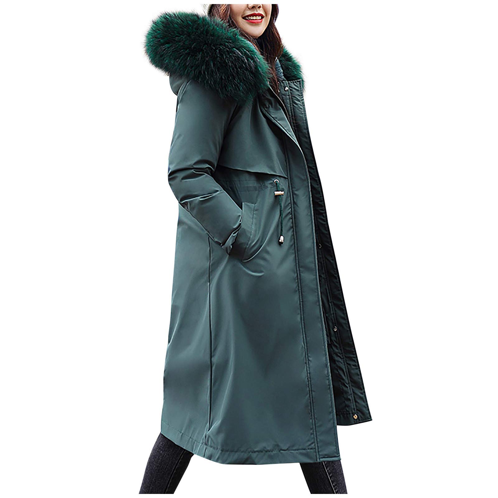 Purple Velvet Winter Coat for Women - Thick Long Warm Jacket with Black Trim | Perfect for Casual Outings, Office Wear & Cold Weather Fashion