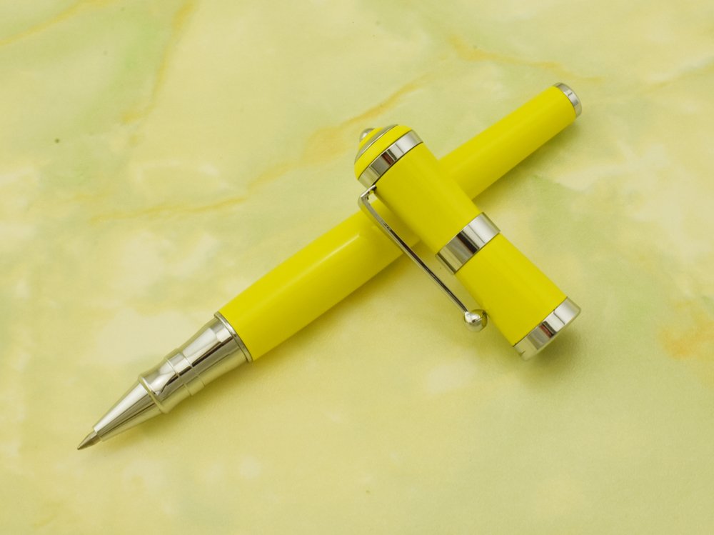 Asvine Rollerball Pen & Fuliwen Yellow Ballpoint Pen with Black Refill - Smooth Writing for Signatures, Calligraphy & Business Use - Premium Office & Gift Pens for Professionals, Students & Daily Writing