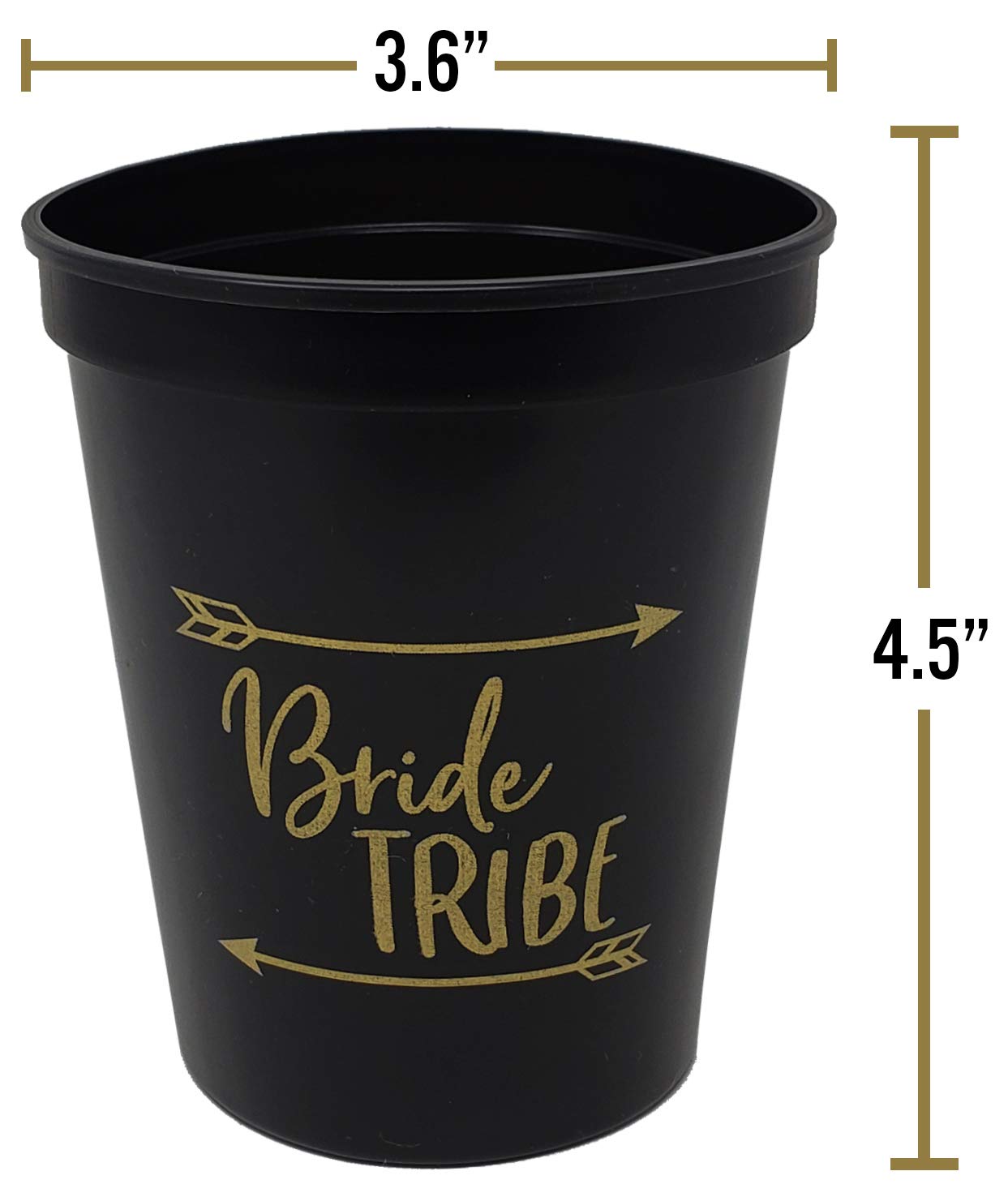 Funky Junque Bridal Bachelorette Party Cups - Set of 10 Bride Tribe Glasses for Wedding Showers, Girls Night Out & Bachelorette Celebrations