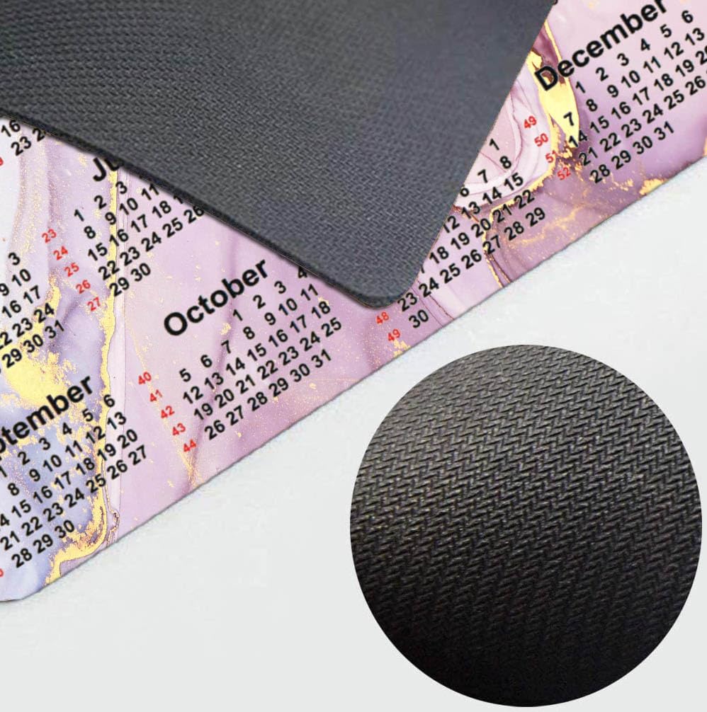 2025 Pink Marble Pattern Mouse Pad - Natural Rubber Non-Slip Gaming Mouse Mat with Smooth Surface (9.5