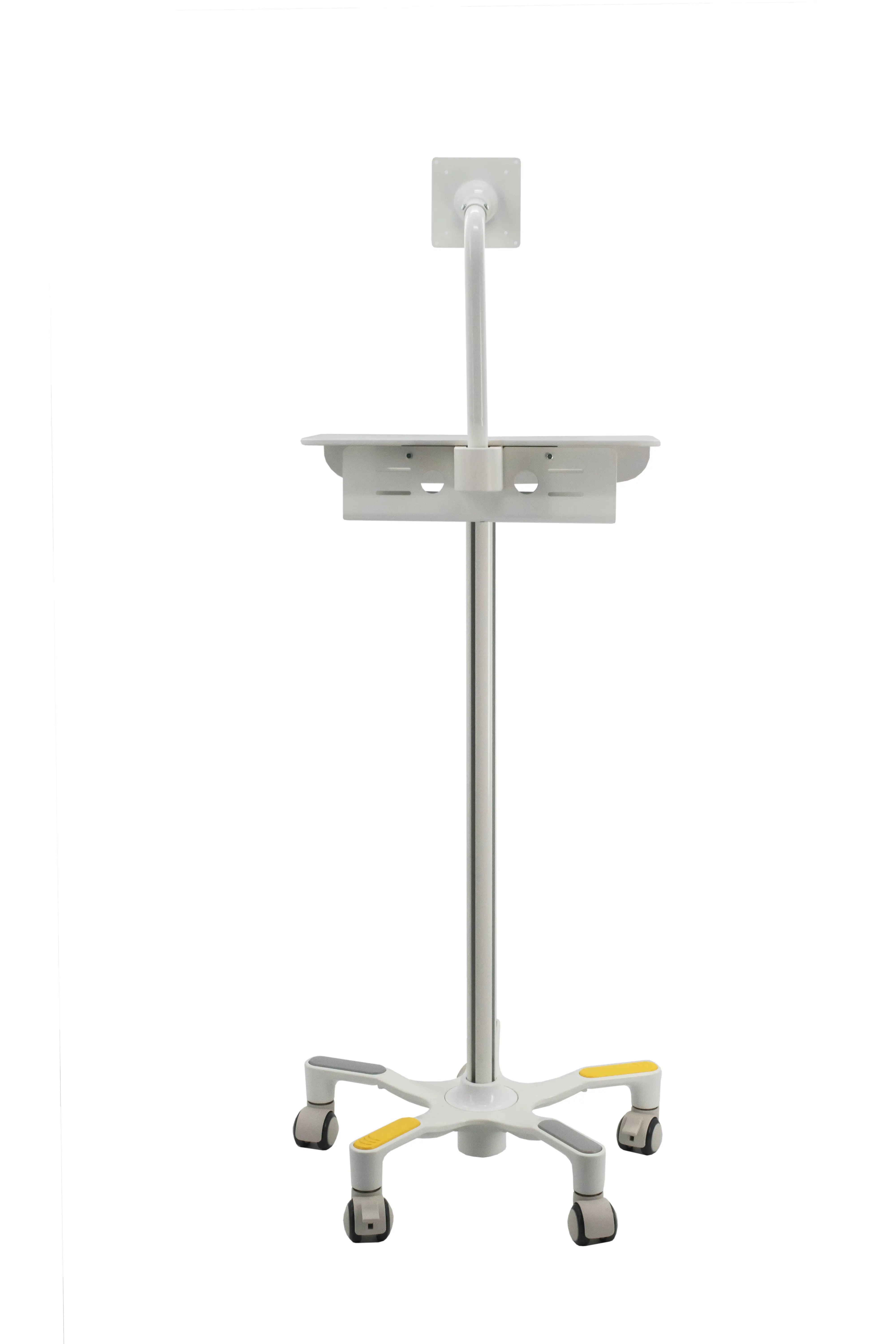 Medical Grade Anti-Microbial Floor Stand with VESA Compatibility - Adjustable Height TV Mount for Hospitals, Clinics & Clean Rooms - Perfect for Infection Control Areas