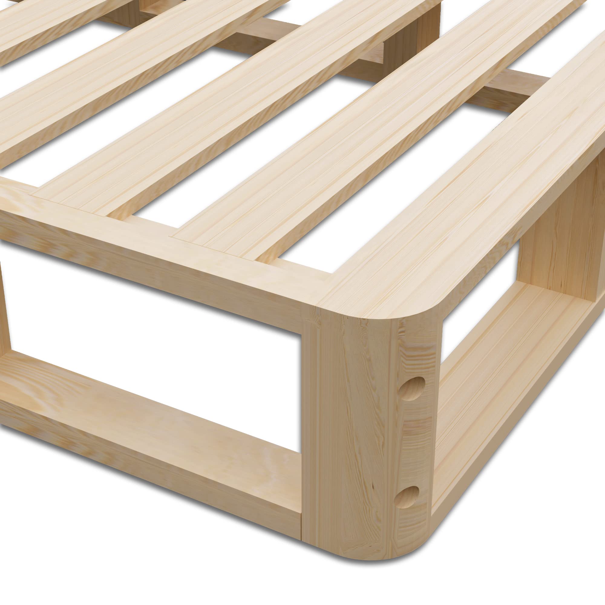 Premium 4.5-Inch Box Spring Coil for King Size Mattress - Durable Natural Wood Foundation with Easy Assembly (White/Grey) - Perfect Bed Support for Home, Guest Room & Dormitory