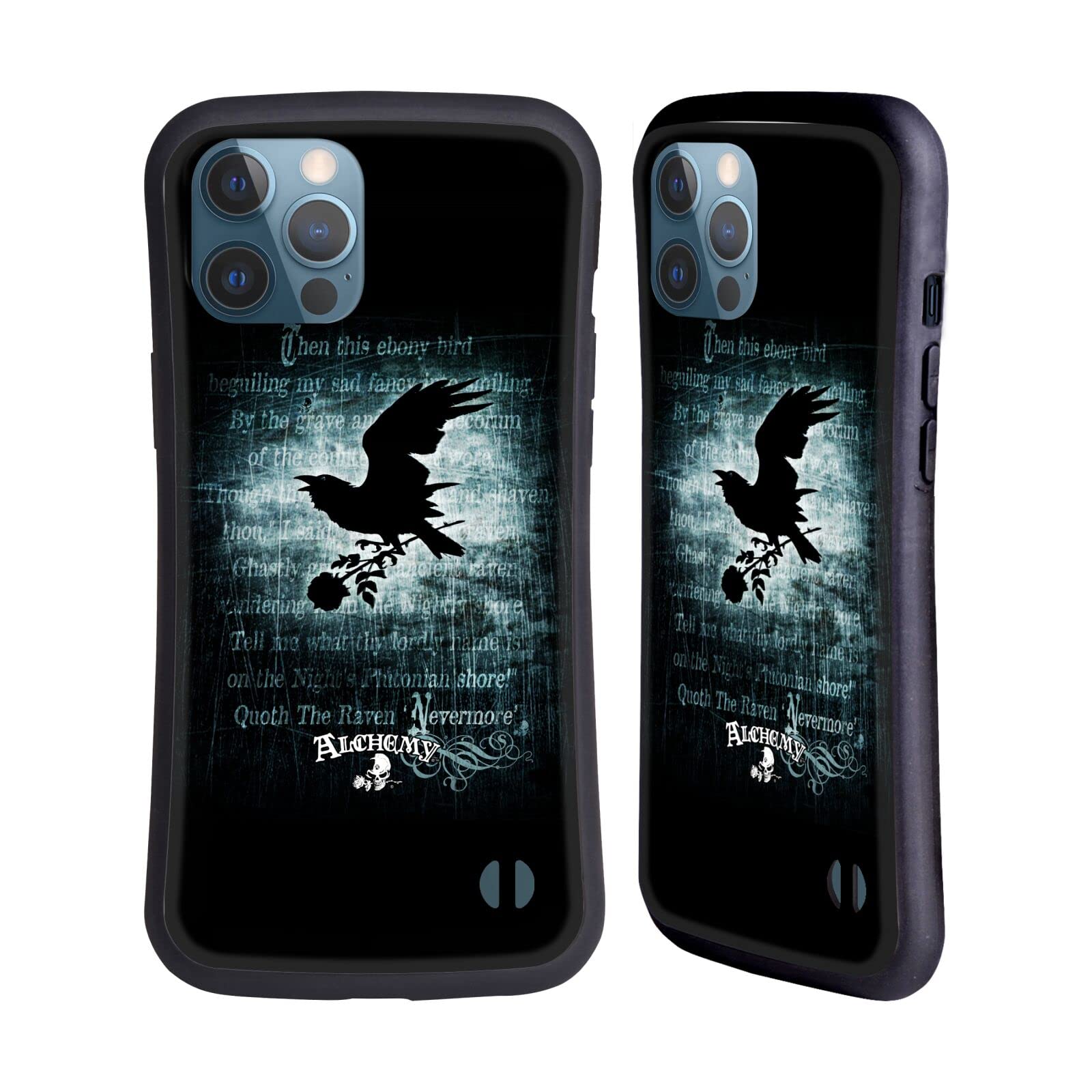 Alchemy Gothic Nevermore Wing Hybrid Case for Apple iPhone 12 Pro Max - Officially Licensed Gothic Phone Cover with Artistic Design - Perfect for Halloween, Gothic Fashion & Alternative Lifestyle