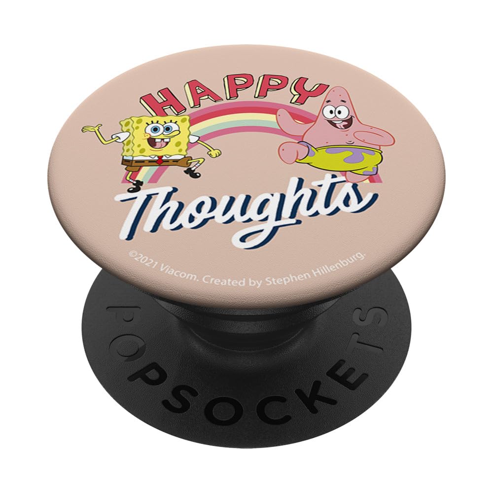 SpongeBob SquarePants Patrick Star Happy Thoughts PopSockets Standard PopGrip - Swappable Phone Grip & Stand for iPhone, Samsung, Smartphones - Perfect for Fans, Daily Use, Work & Travel