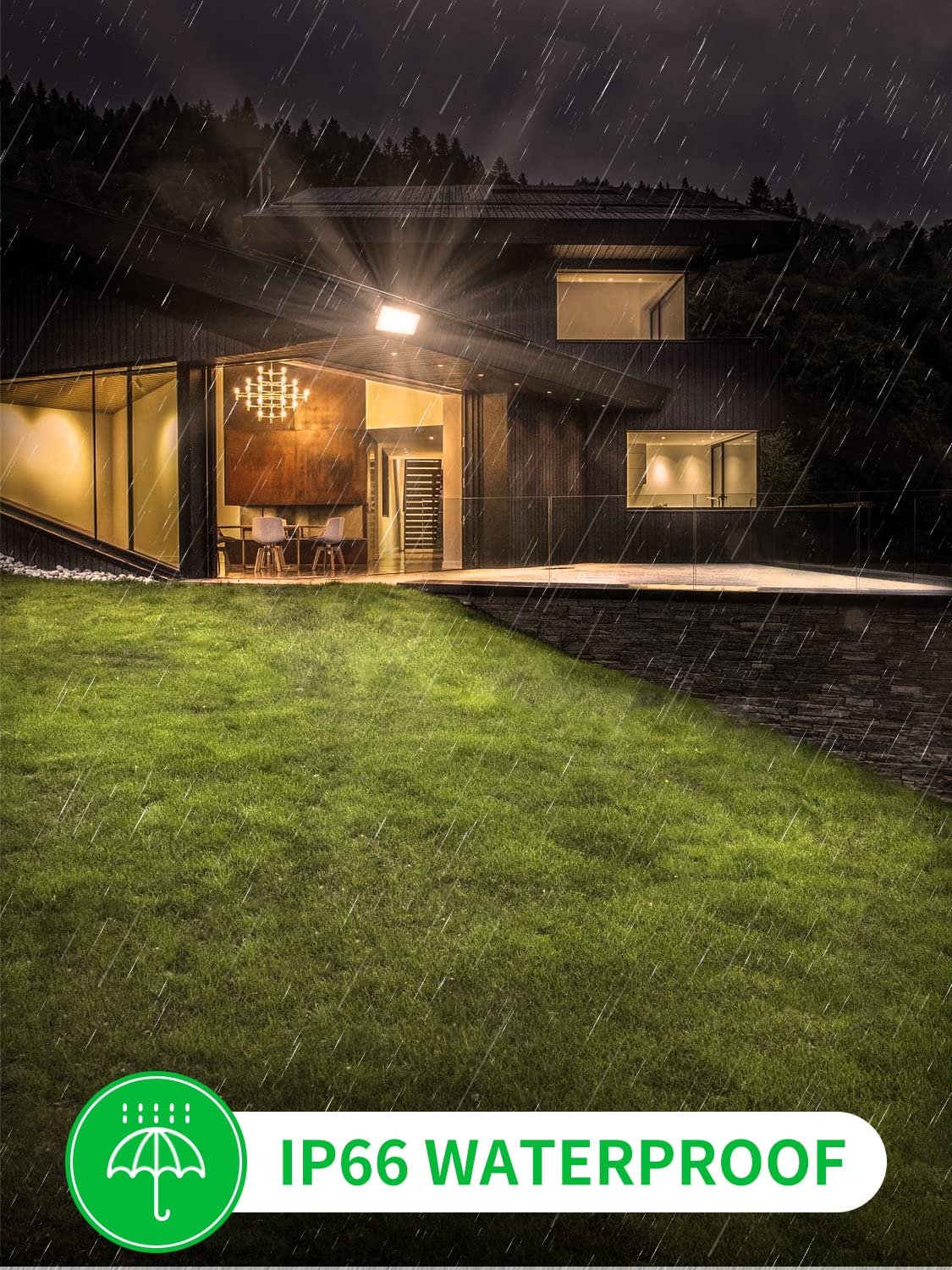 Viugreum 100W LED Flood Lights Outdoor, 8000LM Super Bright Waterproof Work Light, 3000K Warm White Security Lighting for Garage, Yard, Garden, Stadium - IP65 Rated, Energy Efficient (5 Pack) - Perfect for Nighttime Safety, Landscape Illumination & Event Lighting