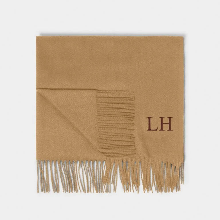 Katie Loxton Soft Plaid Blanket Scarf in Camel Color - Warm Winter Fashion Accessory for Women | Perfect for Outdoor Activities, Travel & Cold Weather Layering