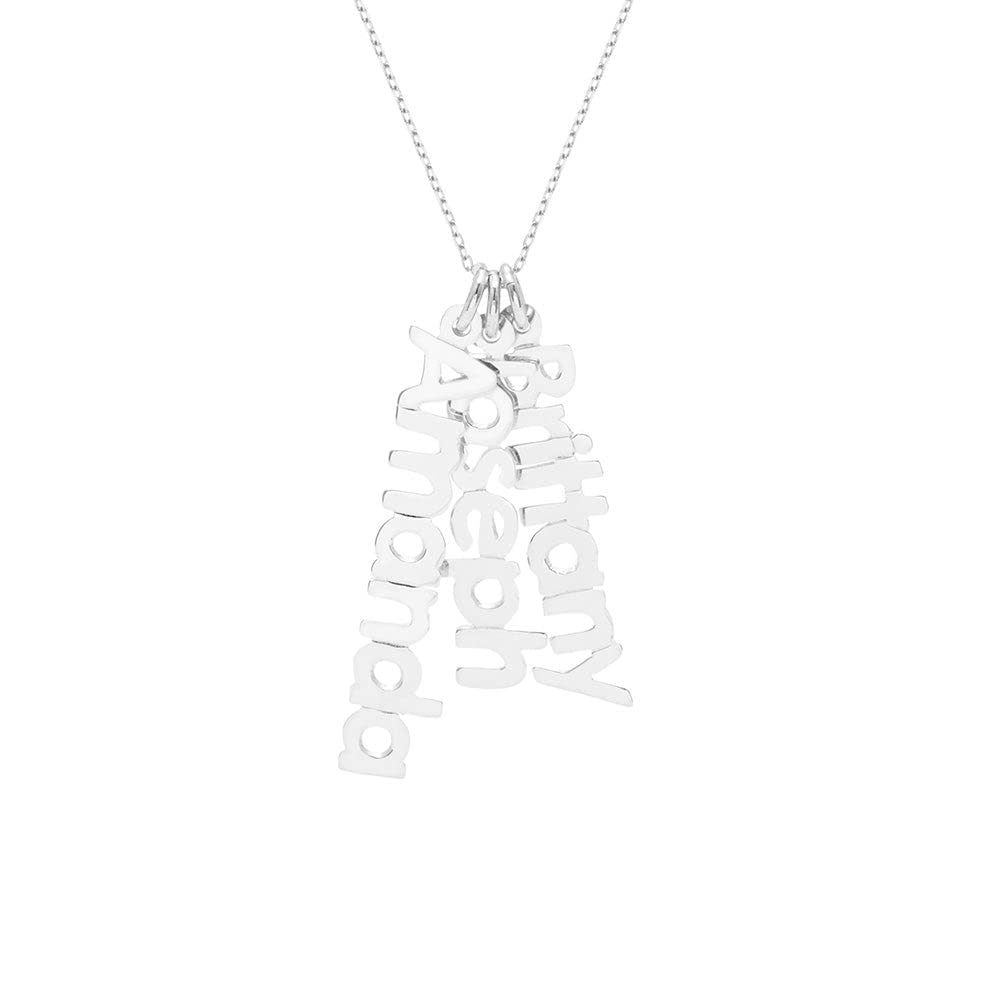 Personalized Sterling Silver Name Necklace for Mom - Custom Family Nameplate Jewelry Gift for Women - Perfect for Mother's Day, Birthday & Anniversary Gifts