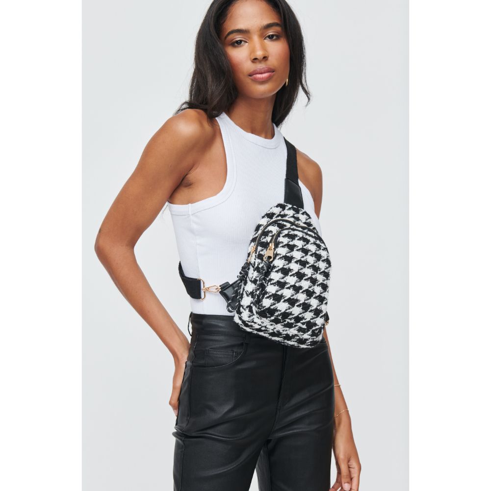 Ace Houndstooth Sling Backpack for Women & Men - Stylish Crossbody Shoulder Bag for Travel, Work & School - Lightweight Durable Daypack with Adjustable Strap