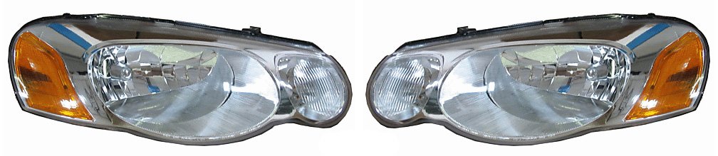 2003-2005 Chrysler Sebring Coupe CCFL Halo Projector Headlights with Amber LED - Black Housing | High-Performance Replacement Headlights for Night Driving & Custom Car Upgrades