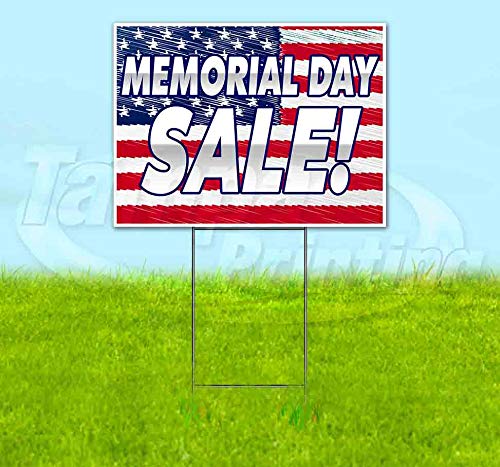 Memorial Day Yard Signs 18x24 Inch - Durable Outdoor Advertising with Metal Step Stakes - Bulk Discounts & Multi-Packs - Perfect for Patriotic Events, Business Promotions & Home Decor - Made in USA