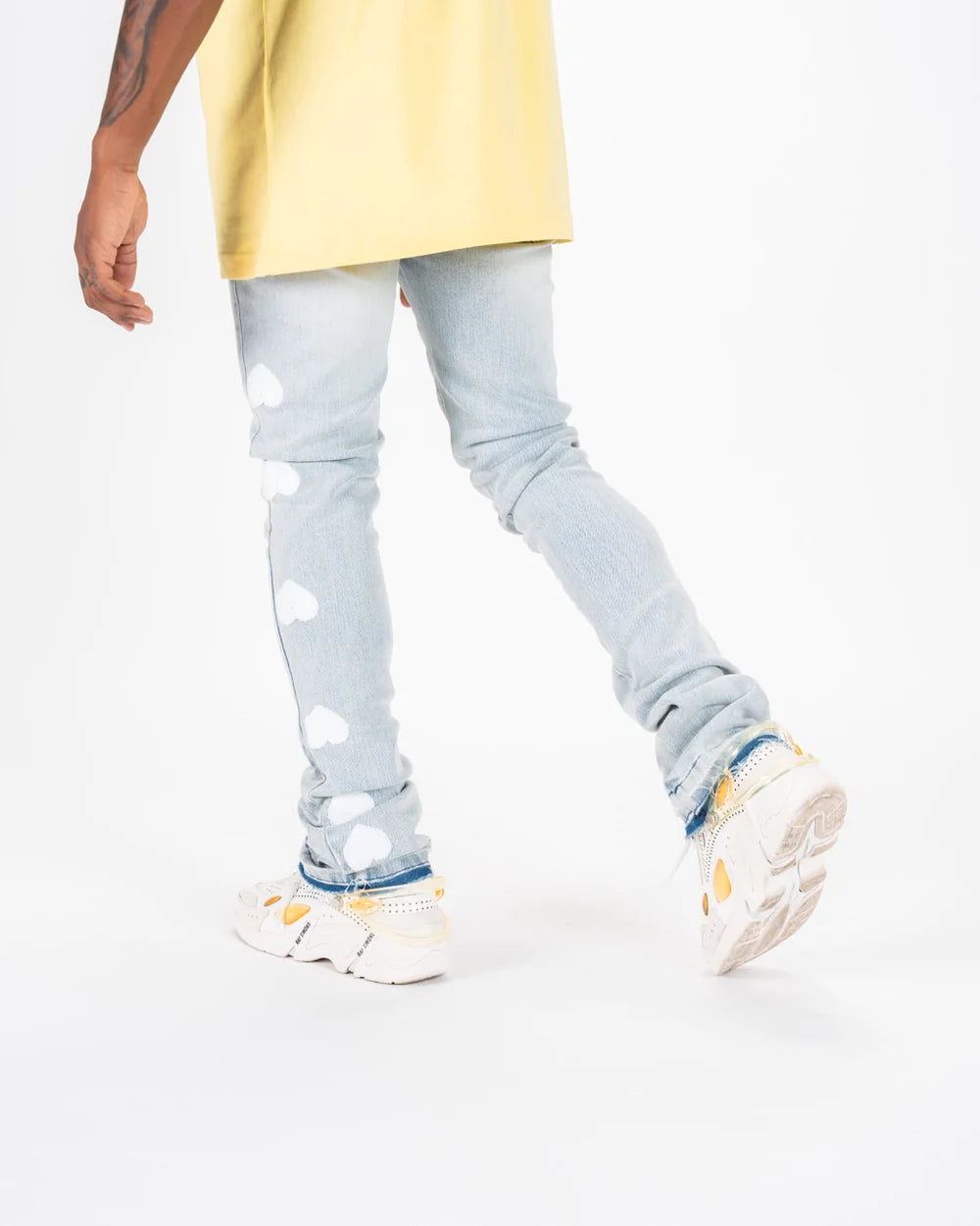 PHEELINGS Heartbeat of Success Flare Stack Denim Jeans for Women - Trendy High Waisted Bootcut Pants for Casual Wear & Night Out