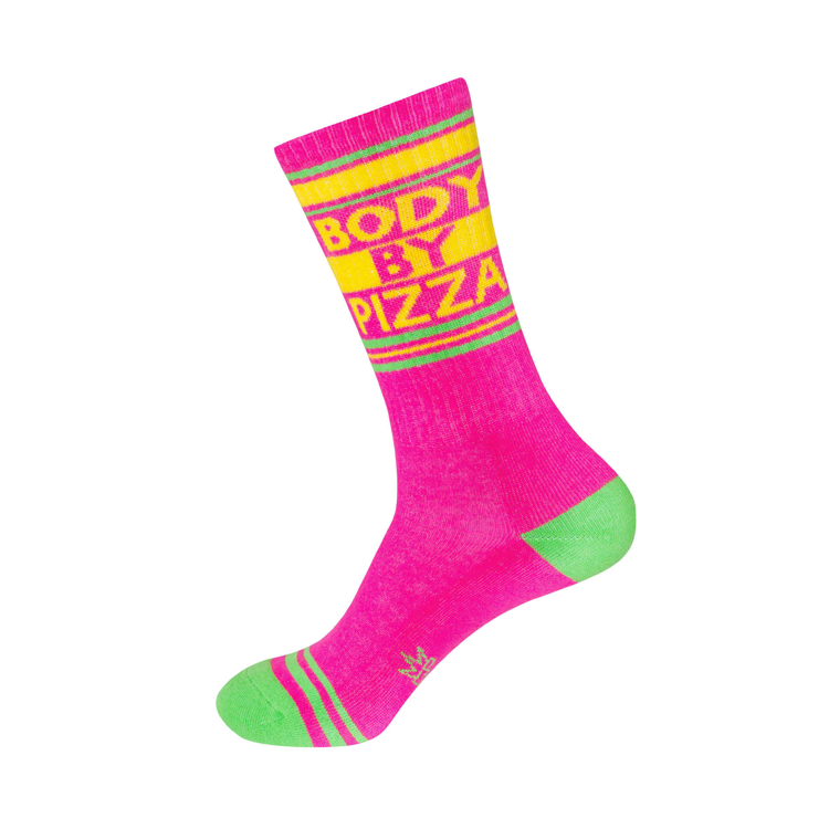 Body by Pizza Gym Socks - Premium Workout Socks for Men & Women - Moisture Wicking Athletic Socks for Running, Training & Fitness - Comfortable Non-Slip Performance Socks