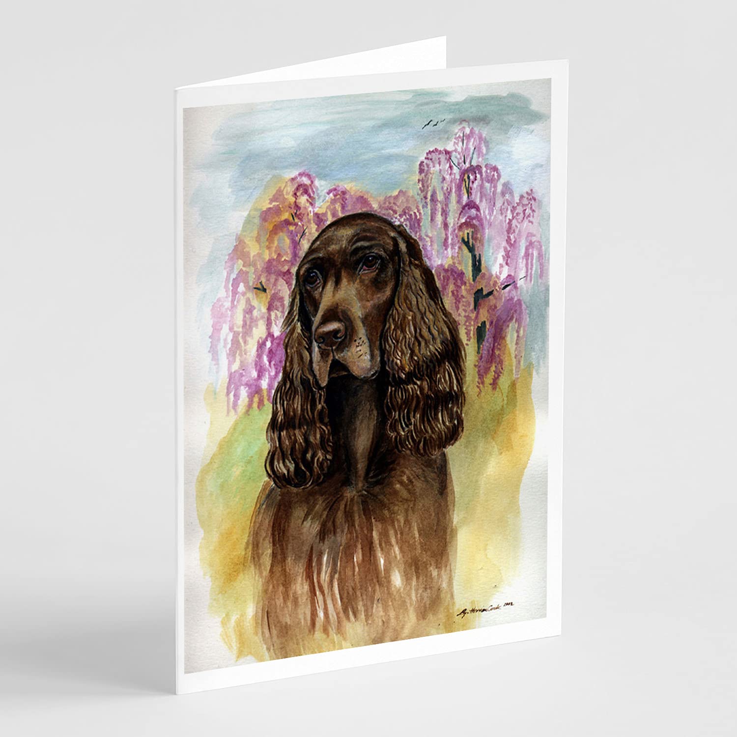 Field Spaniel Greeting Cards & Envelopes Set - Pack of 8 Blank A7 (5x7) Note Cards with Whimsical Design | Perfect for Thank You Notes, Birthday Wishes & Special Occasions | Caroline's Treasures 7033GCA7P