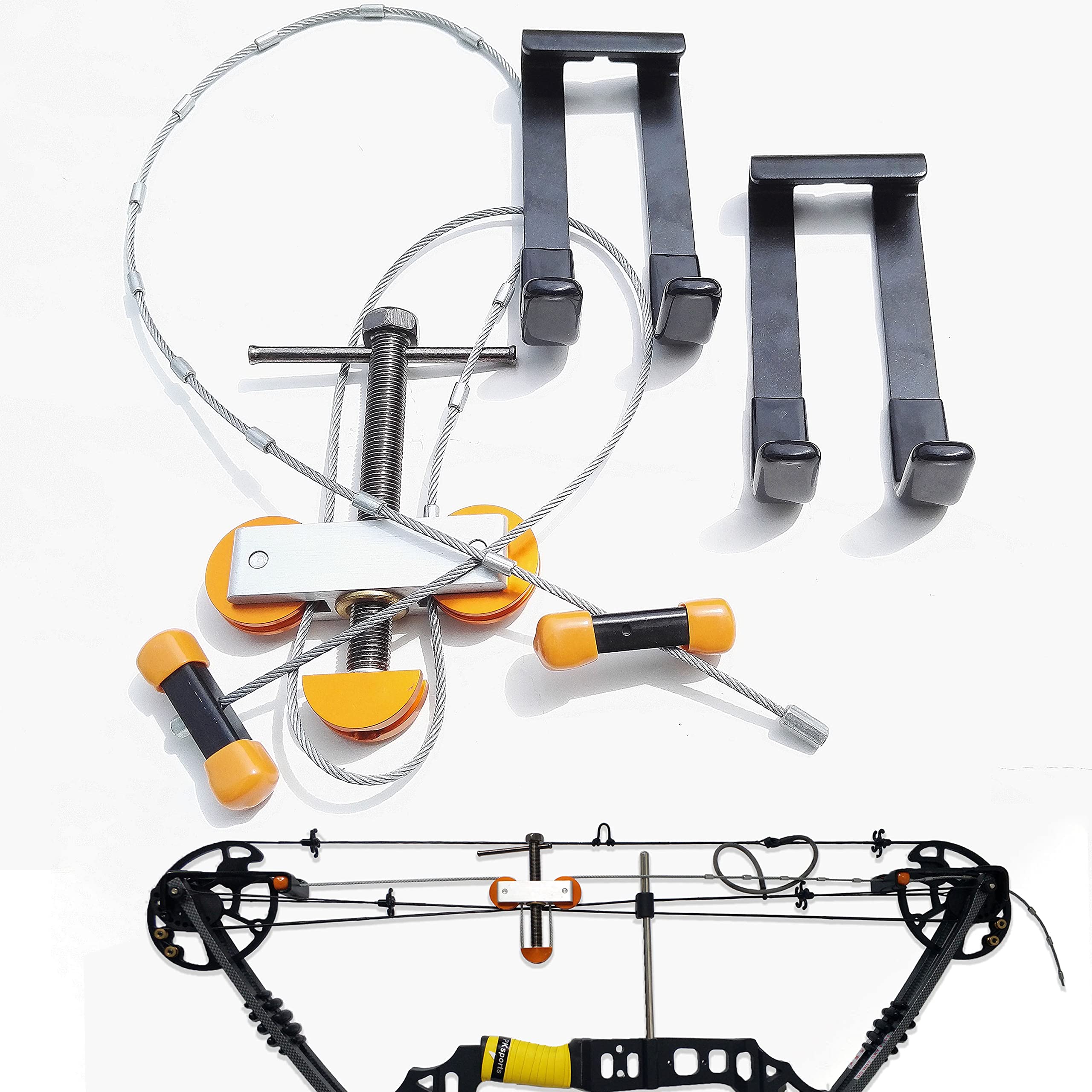 AMEYXGS Portable Bow Press for Compound Bows - Split Limb Fingers Bow String Replacement Tool | Perfect for Archery Maintenance, Hunting Gear Repair & Bow Tuning at Home or Range