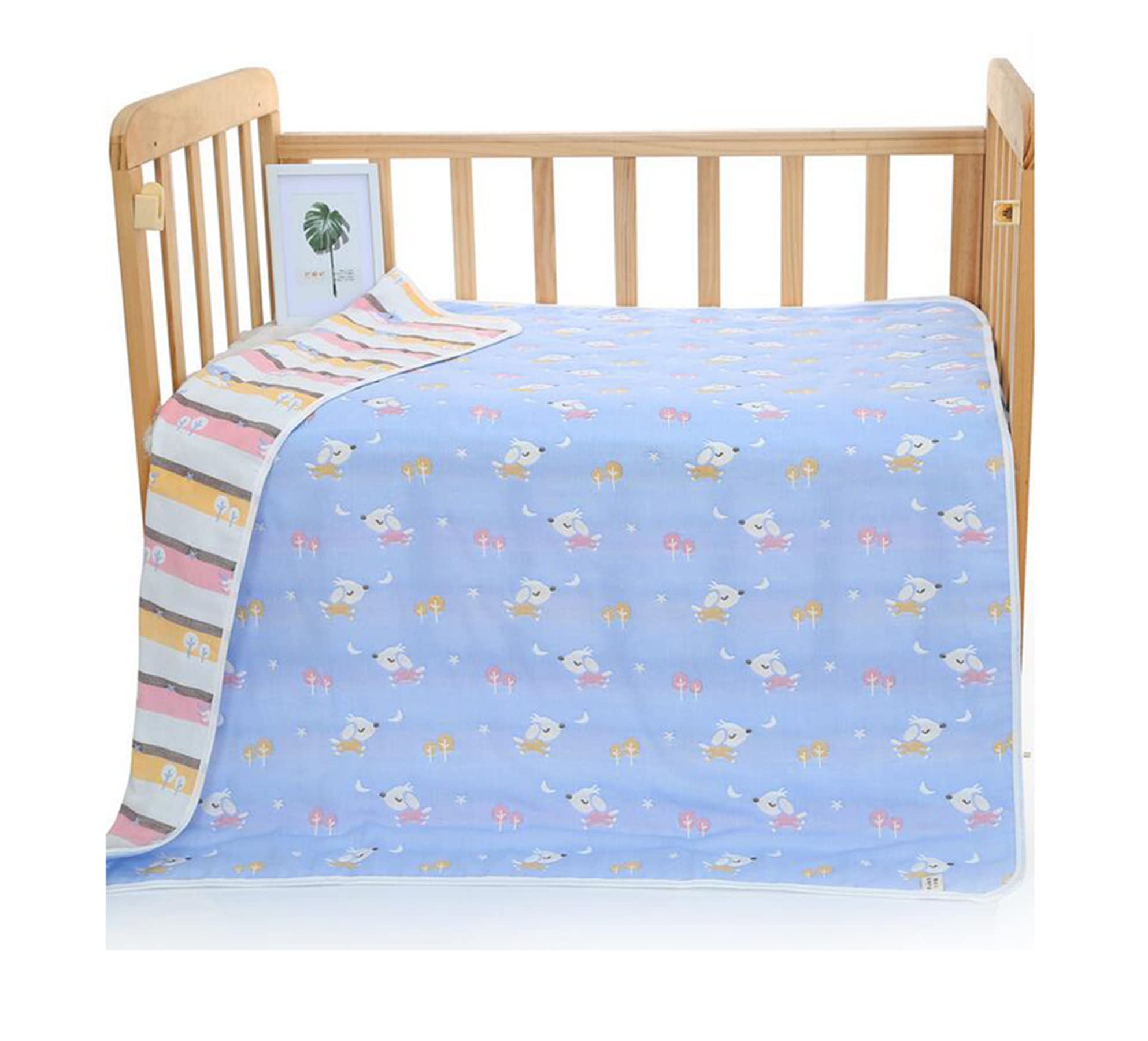TONWHAR 6-Layer Cotton Muslin Baby Blanket - Ultra Soft & Breathable Baby Quilt for Newborns - Summer Swaddle Blanket & Bath Towel for Infants (Puppy Design) - Perfect for Nursery, Swaddling, Playtime & Travel