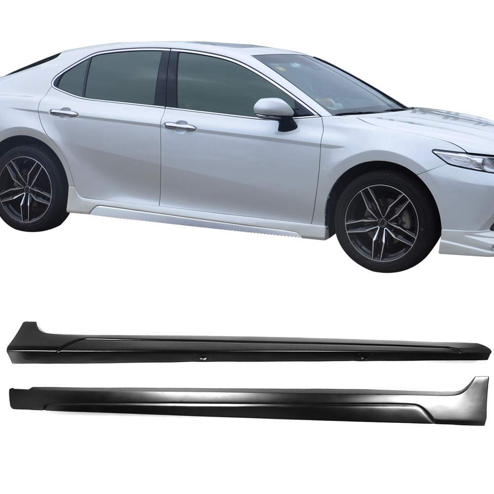 IKON Style PP Matte Black Side Skirts for 2018-2024 Toyota Camry - Durable Side Extensions & Line Protector by IKON MOTORSPORTS | Perfect for Car Customization & Body Protection