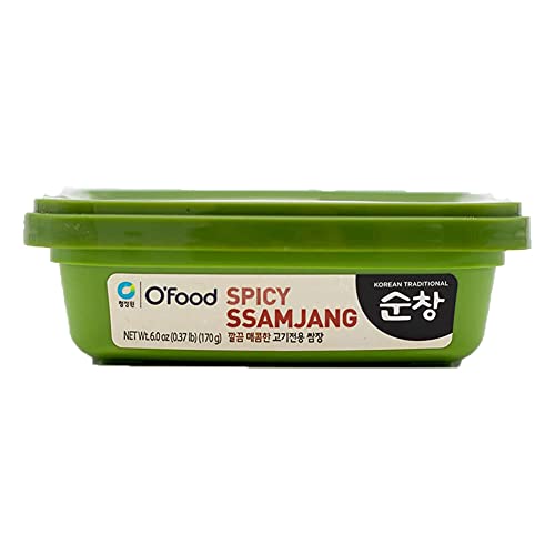 O'Food Chung Jung One Korean Traditional Sunchang Spicy SsamJang Sauce - 0.37lb (170g) - Authentic Korean BBQ Dipping Sauce for Grilled Meat, Vegetables & Wraps