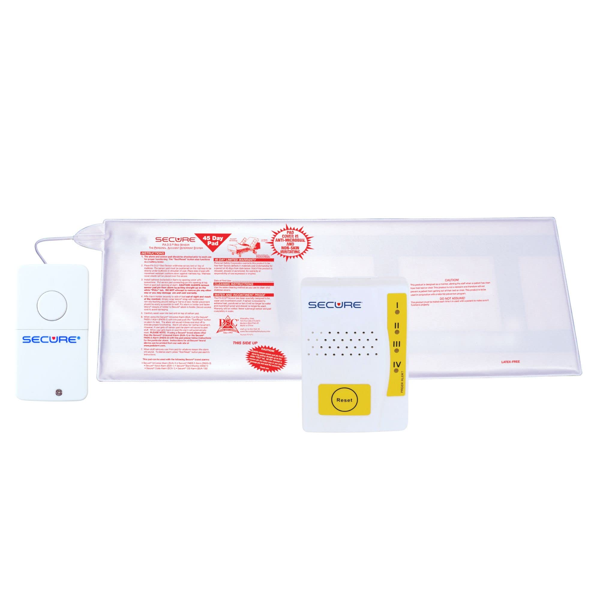 Wireless Bed Alarm for Elderly Adults - Caregiver Pager with 12