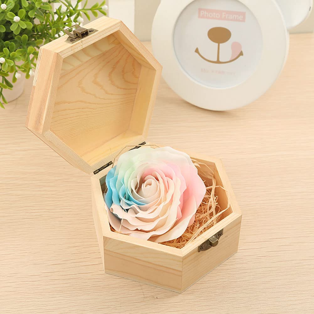 Hexagon Unfinished Wooden Jewelry Box - DIY Unpainted Storage Chest for Rings, Necklaces & Treasures (2.5