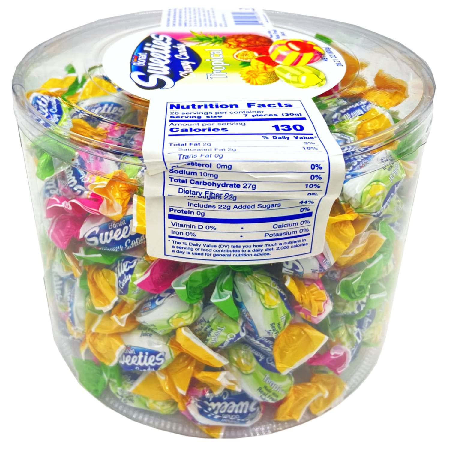 Bonart Tropical Fruit Chewy Candy Sweeties DAMLA 800g (28.21 oz) - Halal Certified, Assorted Flavors - Perfect for Parties, Snacks & Gifting