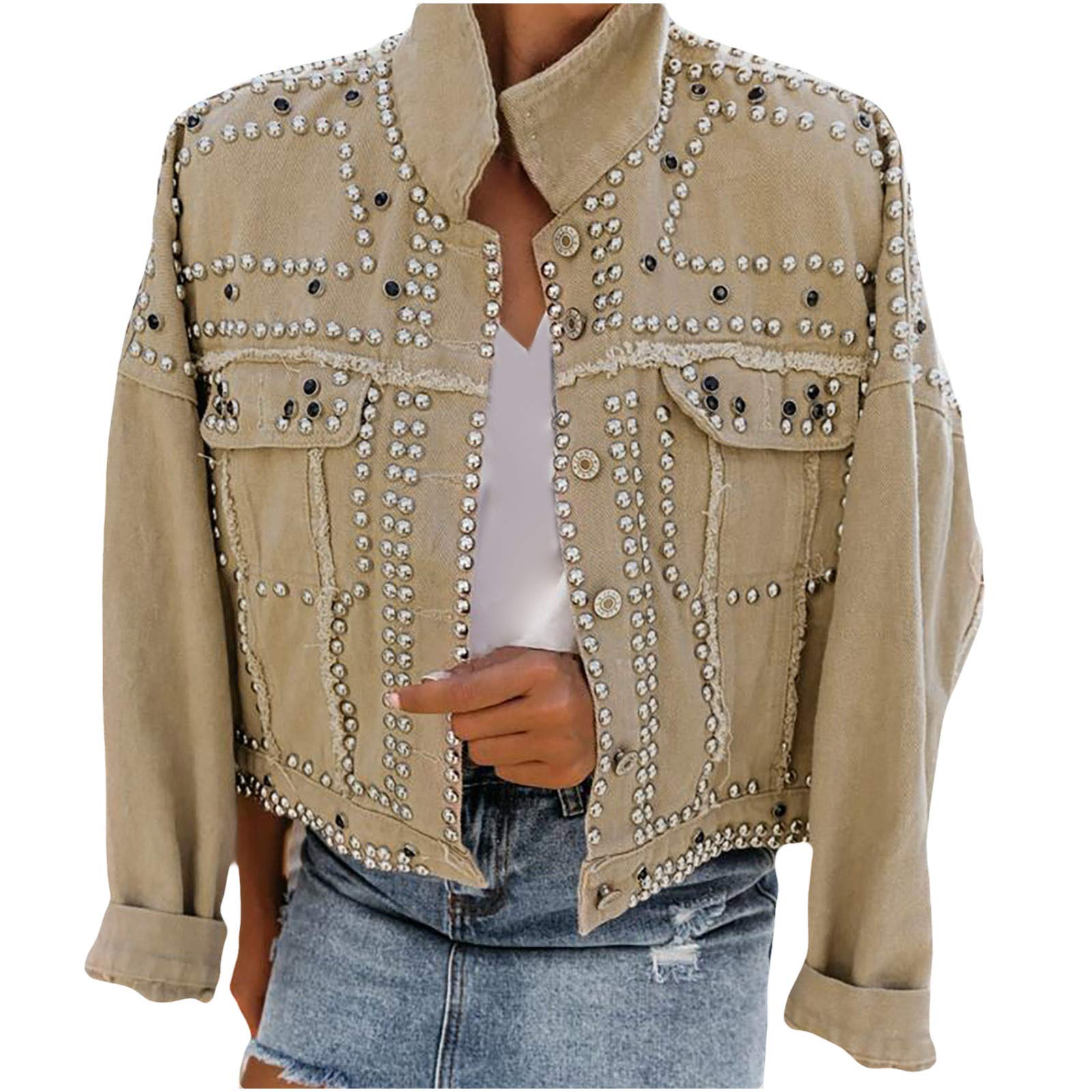 Stylish Women's Denim Jacket for Fall & Winter - Trendy Casual Outerwear for Everyday Wear, Date Nights & Weekend Outings