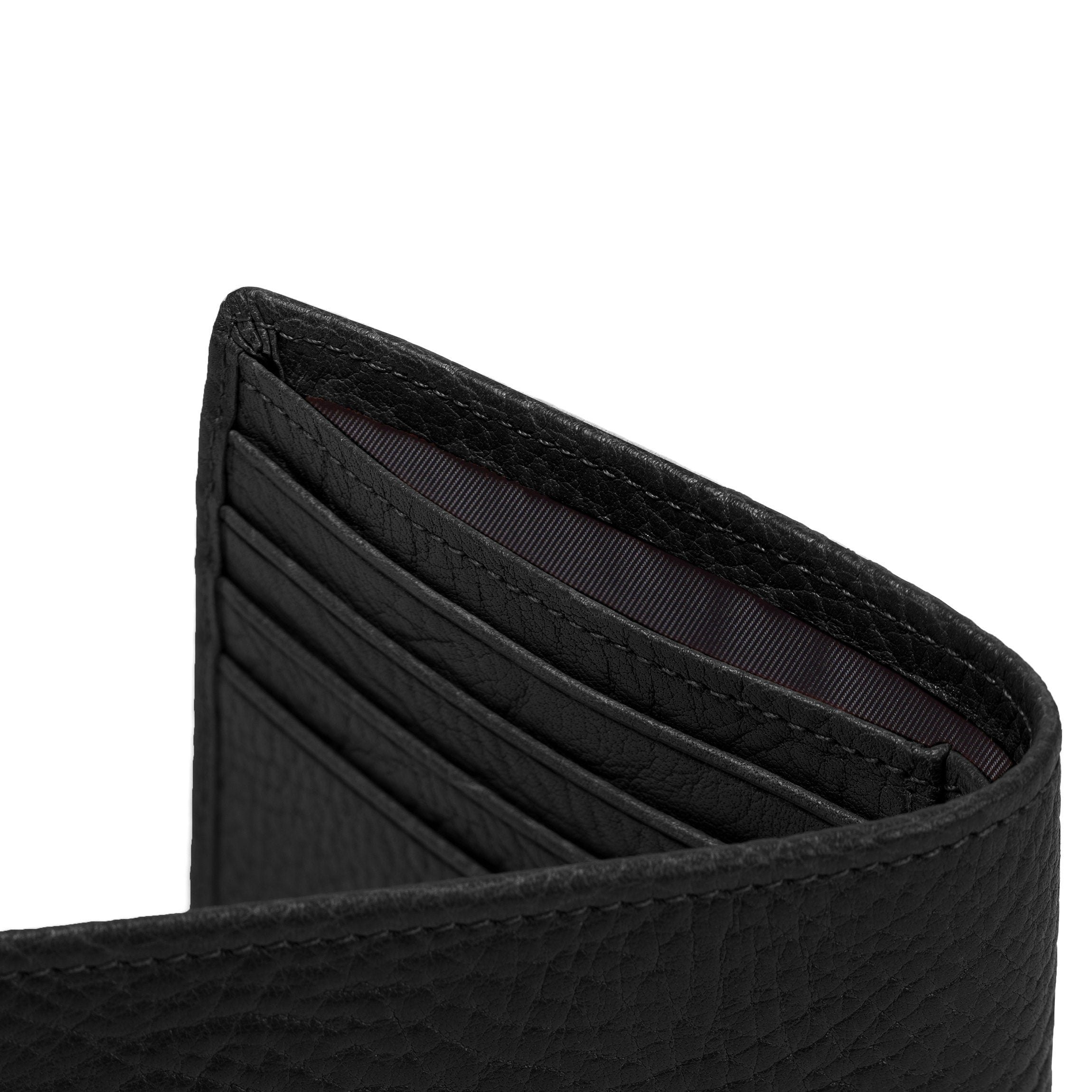 Premium Ebony Bifold Wallet for Men - Genuine Leather RFID Blocking Slim Minimalist Design - Perfect for Everyday Use, Travel & Business