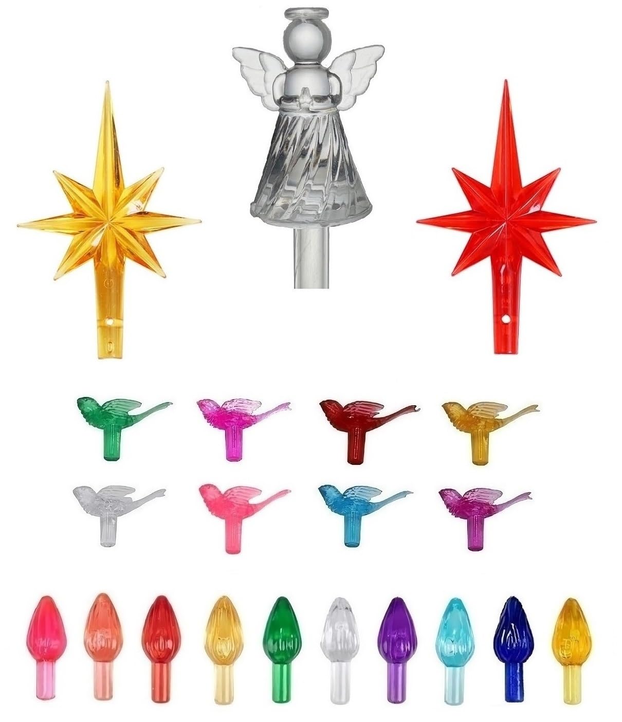 Ceramic Christmas Tree Replacement Light Bulbs - Set of 10 Warm White LED Lights for Holiday Home Decor, DIY Craft Projects & Festive Tabletop Displays