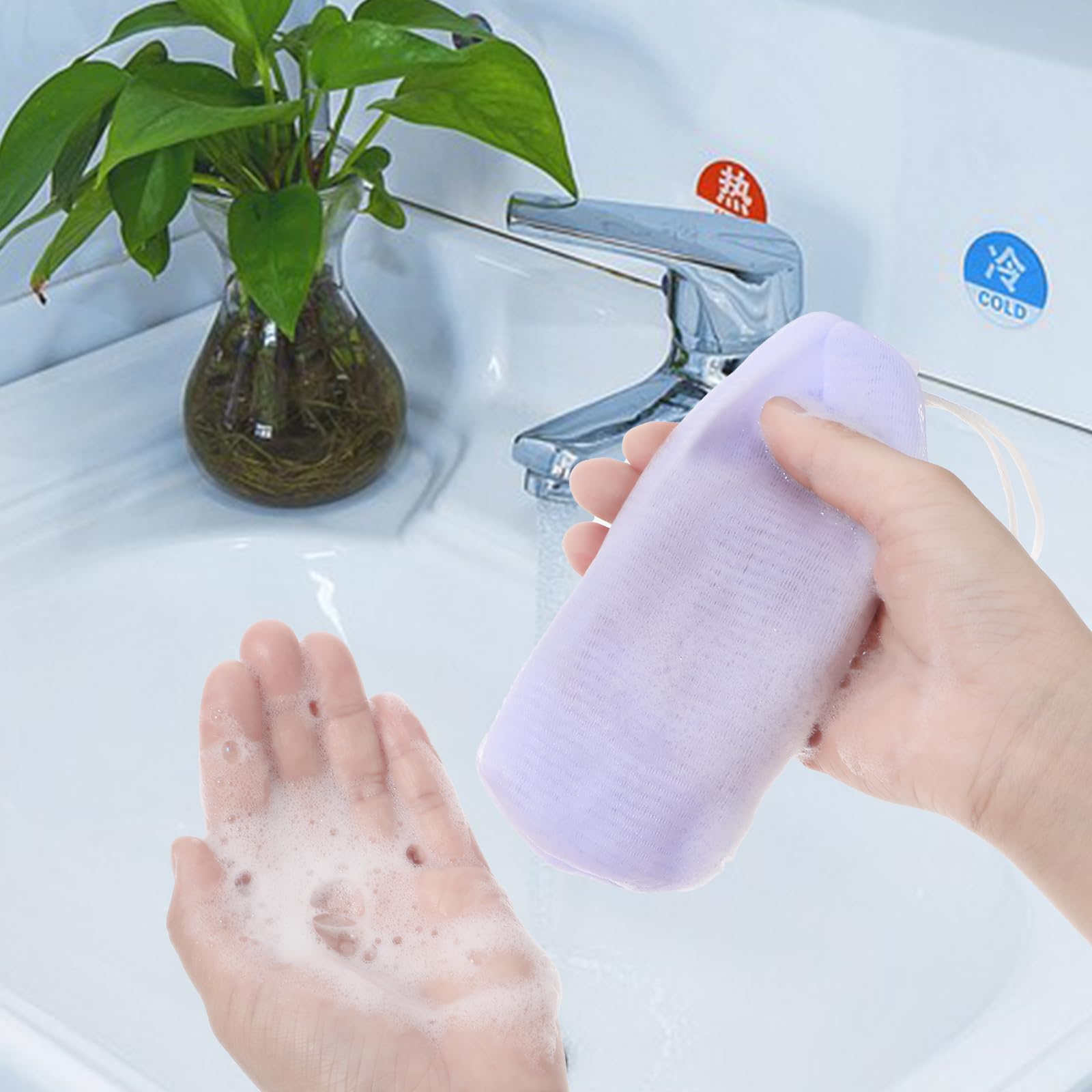 Bewudy 6-Pack Exfoliating Soap Pouches - Mesh Soap Saver Bags for Shower & Facial Cleansing | Creates Rich Lather, Saves Soap | Perfect for Travel, Gym & Eco-Friendly Bath Routine (4 Colors)