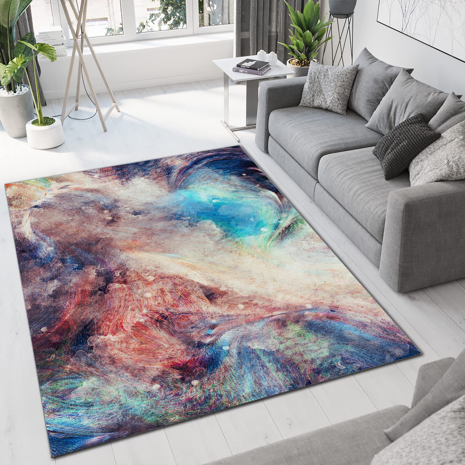 Soft & Comfortable 3x5ft Romantic Aesthetic Rug for Living Room & Bedroom - Non-Slip Double Lock Design, Cozy Floor Carpet for Home Decor, Perfect for Boho Chic Spaces & Cozy Nights