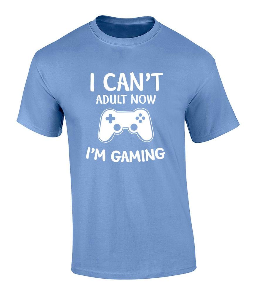 Funny 'I Can't Adult Now I'm Gaming' Graphic T-Shirt - Black | Comfortable Cotton Tee for Gamers & Relaxing at Home