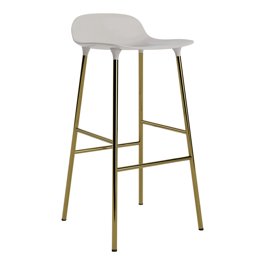 Modern Metal Bar Stools with Form Design - Adjustable Height Counter Stools for Kitchen, Dining & Home Bar - Industrial Style Seating for Restaurants & Cafes