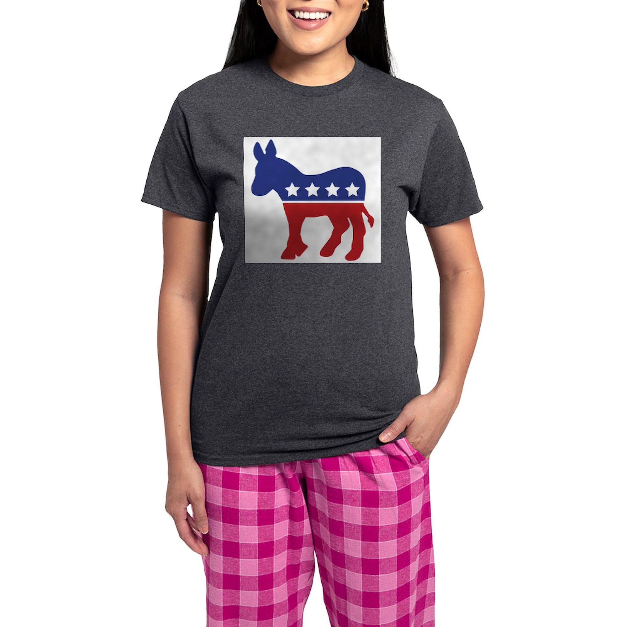 Democrat Donkey Women's Light Pajama Set - Charcoal Novelty Sleepwear for Political Supporters | Comfortable Lounge Pajamas for Women, Perfect for Bedtime, Relaxing at Home, or Showing Political Pride